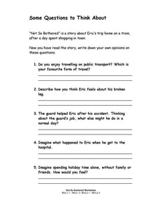 Not So Bothered Student Worksheets (PDF)