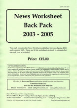 Load image into Gallery viewer, News Worksheet 2003-05 Back Pack
