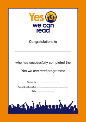 Yes We Can Read: Certificate