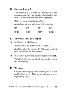 A Man about the House: Exercises (PDF)